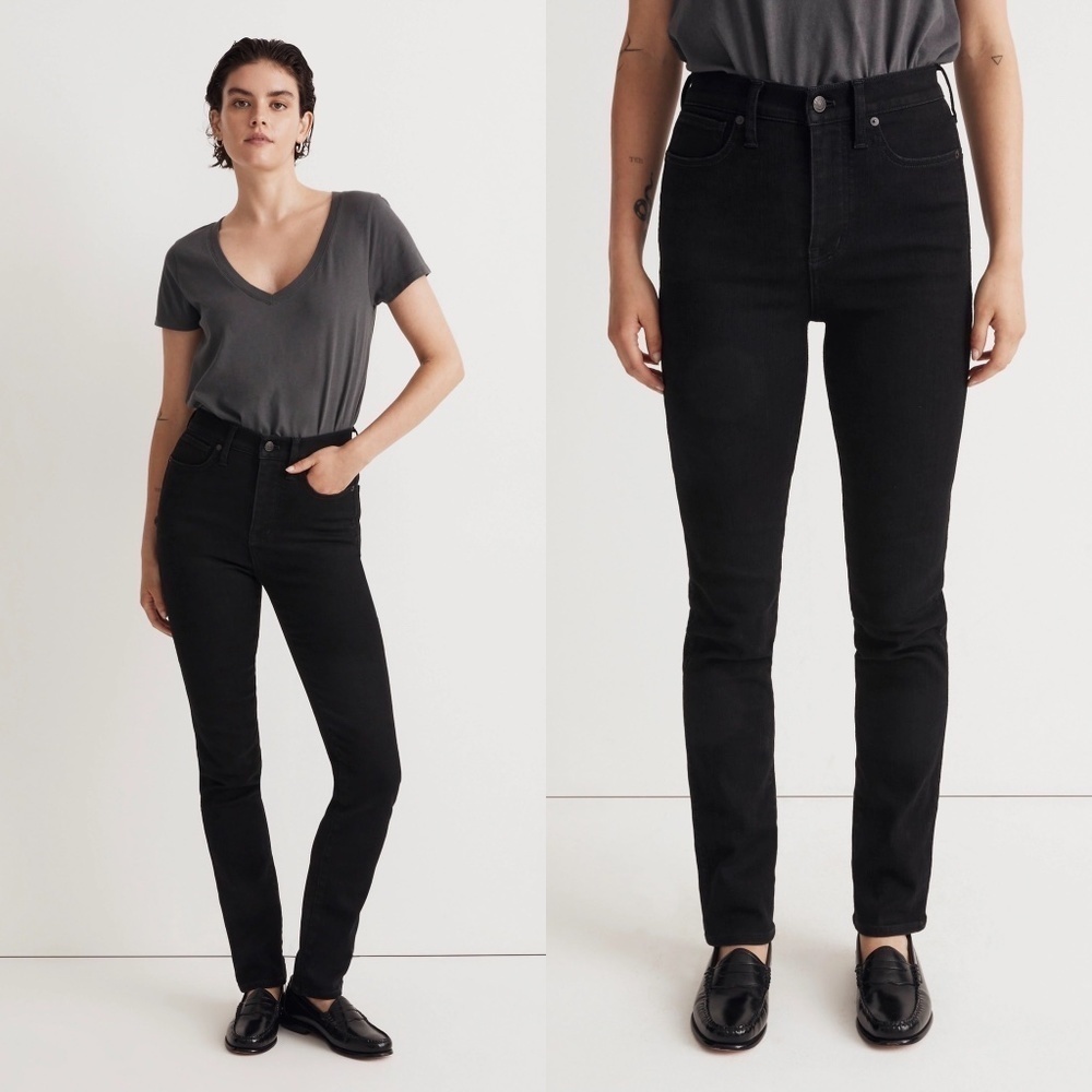 New! Madewell Mid-Rise Stovepipe Jean black nwt 16427